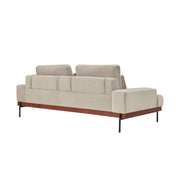 Monet 86" Mid-Century Modern Beige Velvet Sofa - Furniture City (CA)l