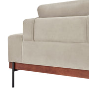 Monet 86" Mid-Century Modern Beige Velvet Sofa - Furniture City (CA)l