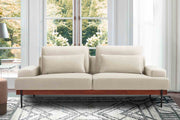 Monet 86" Mid-Century Modern Beige Velvet Sofa - Furniture City (CA)l