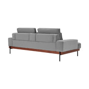 Monet 86" Mid-Century Modern Gray Velvet Sofa - Furniture City (CA)l