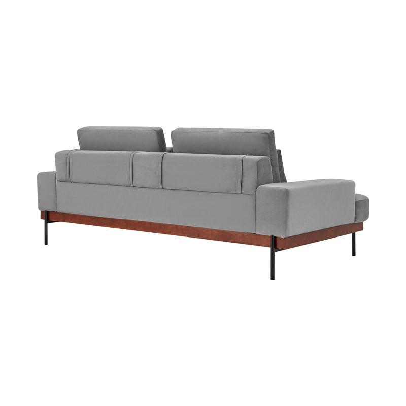 Monet 86" Mid-Century Modern Gray Velvet Sofa - Furniture City (CA)l