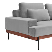 Monet 86" Mid-Century Modern Gray Velvet Sofa - Furniture City (CA)l