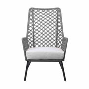 Marco Indoor Outdoor Steel Lounge Chair with Gray Rope and Gray Cushion - Furniture City (CA)l