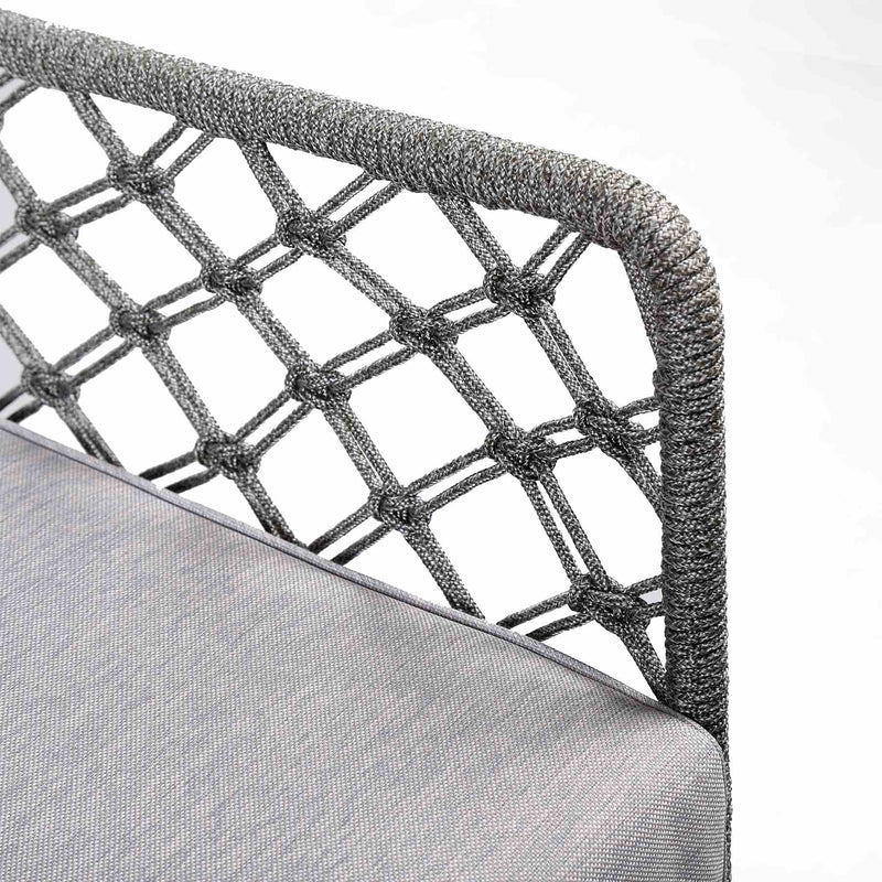 Marco Indoor Outdoor Steel Lounge Chair with Gray Rope and Gray Cushion - Furniture City (CA)l