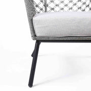 Marco Indoor Outdoor Steel Lounge Chair with Gray Rope and Gray Cushion - Furniture City (CA)l