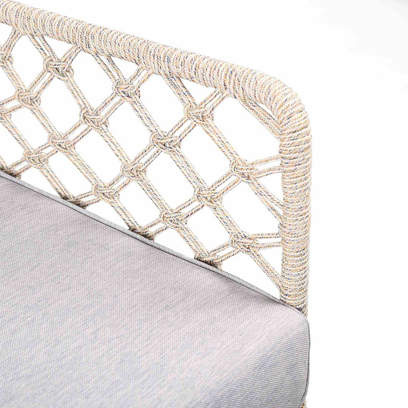 Marco Indoor Outdoor Steel Lounge Chair with Natural Springs Rope and Gray Cushion - Furniture City (CA)l