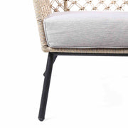 Marco Indoor Outdoor Steel Lounge Chair with Natural Springs Rope and Gray Cushion - Furniture City (CA)l
