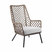 Marco Indoor Outdoor Steel Lounge Chair with Truffle Rope and Gray Cushion - Furniture City (CA)l