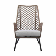 Marco Indoor Outdoor Steel Lounge Chair with Truffle Rope and Gray Cushion - Furniture City (CA)l
