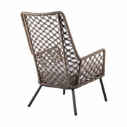 Marco Indoor Outdoor Steel Lounge Chair with Truffle Rope and Gray Cushion - Furniture City (CA)l