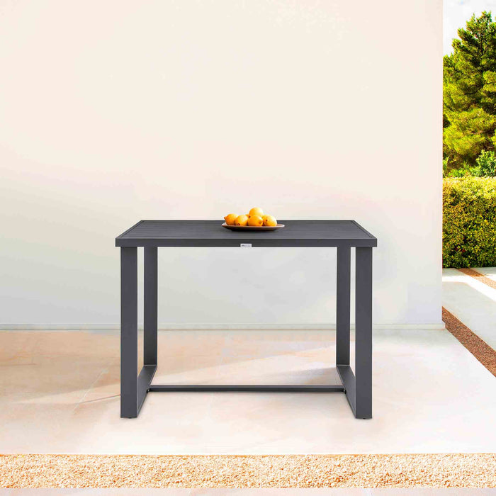 Menorca Outdoor Patio Bar Height Dining Table in Aluminum