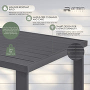 Menorca Outdoor Patio Bar Height Dining Table in Aluminum - Furniture City (CA)l