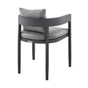 Menorca Outdoor Patio Dining Chairs in Aluminum with Gray Cushions - Set of 2 - Furniture City (CA)l