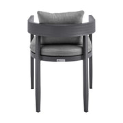 Menorca Outdoor Patio Dining Chairs in Aluminum with Gray Cushions - Set of 2 - Furniture City (CA)l