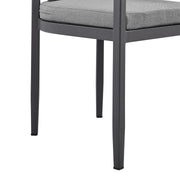 Menorca Outdoor Patio Dining Chairs in Aluminum with Gray Cushions - Set of 2 - Furniture City (CA)l