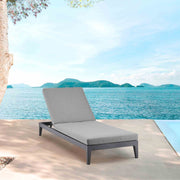 Menorca Outdoor Patio Adjustable Chaise Lounge Chair in Aluminum with Gray Cushions - Furniture City (CA)l