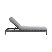 Menorca Outdoor Patio Adjustable Chaise Lounge Chair in Aluminum with Gray Cushions - Furniture City (CA)l