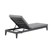 Menorca Outdoor Patio Adjustable Chaise Lounge Chair in Aluminum with Gray Cushions - Furniture City (CA)l
