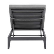 Menorca Outdoor Patio Adjustable Chaise Lounge Chair in Aluminum with Gray Cushions - Furniture City (CA)l
