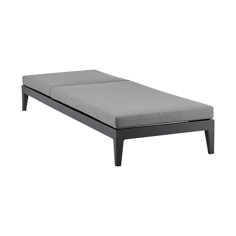 Menorca Outdoor Patio Adjustable Chaise Lounge Chair in Aluminum with Gray Cushions - Furniture City (CA)l