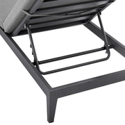 Menorca Outdoor Patio Adjustable Chaise Lounge Chair in Aluminum with Gray Cushions - Furniture City (CA)l