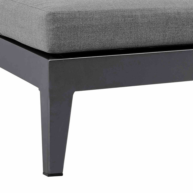 Menorca Outdoor Patio Adjustable Chaise Lounge Chair in Aluminum with Gray Cushions - Furniture City (CA)l