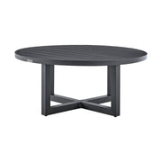 Menorca Outdoor Patio Round Coffee Table in Gray Aluminum - Furniture City (CA)l