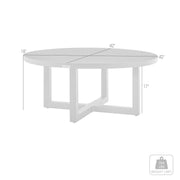 Menorca Outdoor Patio Round Coffee Table in Gray Aluminum - Furniture City (CA)l