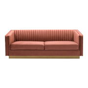 Miranda Blush Velvet and Gold Sofa - Furniture City (CA)l