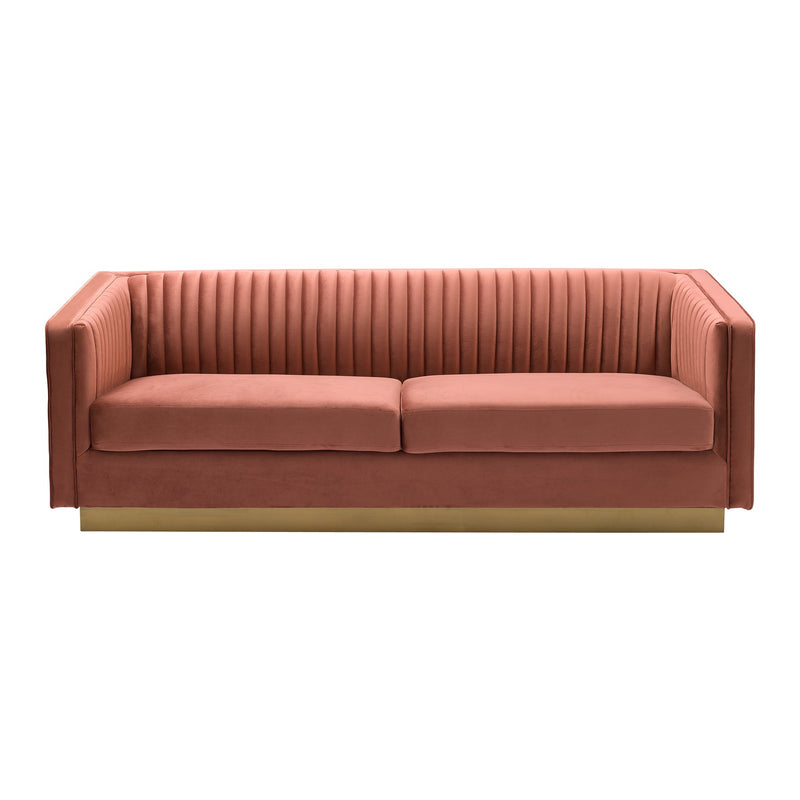 Miranda Blush Velvet and Gold Sofa - Furniture City (CA)l