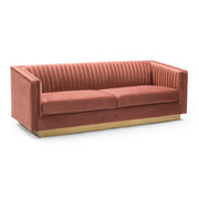 Miranda Blush Velvet and Gold Sofa - Furniture City (CA)l