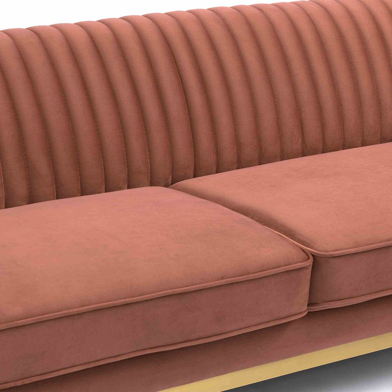 Miranda Blush Velvet and Gold Sofa - Furniture City (CA)l