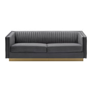 Miranda Dark Gray Velvet and Gold Sofa - Furniture City (CA)l