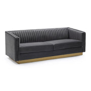 Miranda Dark Gray Velvet and Gold Sofa - Furniture City (CA)l
