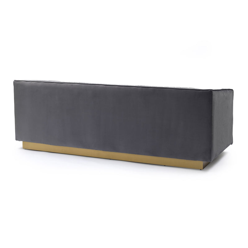 Miranda Dark Gray Velvet and Gold Sofa - Furniture City (CA)l