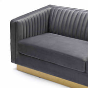 Miranda Dark Gray Velvet and Gold Sofa - Furniture City (CA)l