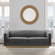 Miranda Dark Gray Velvet and Gold Sofa - Furniture City (CA)l