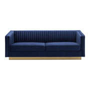 Miranda Navy Velvet and Gold Sofa - Furniture City (CA)l