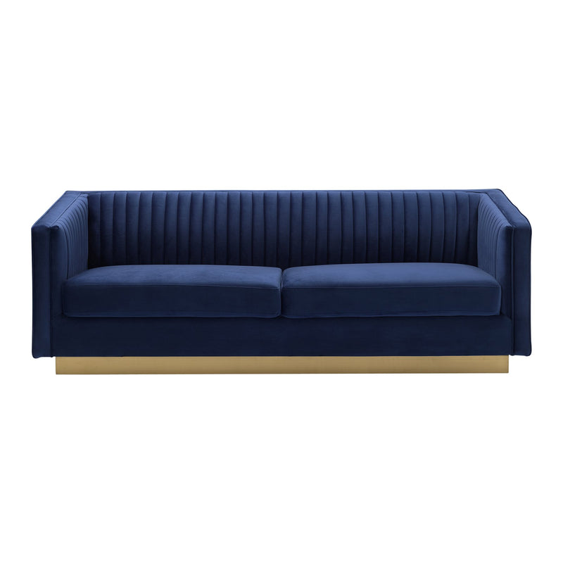 Miranda Navy Velvet and Gold Sofa - Furniture City (CA)l