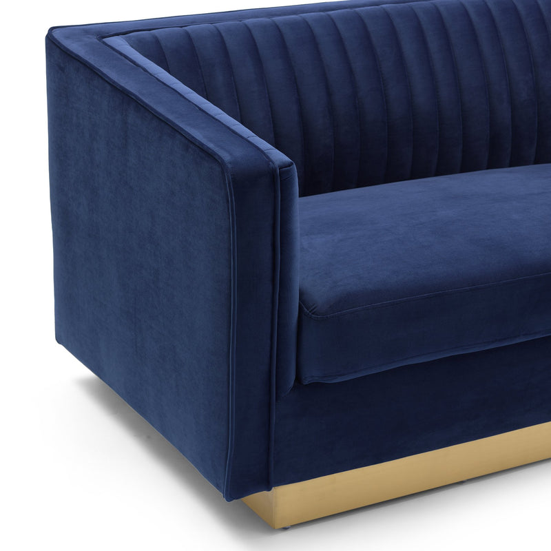 Miranda Navy Velvet and Gold Sofa - Furniture City (CA)l
