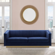 Miranda Navy Velvet and Gold Sofa - Furniture City (CA)l