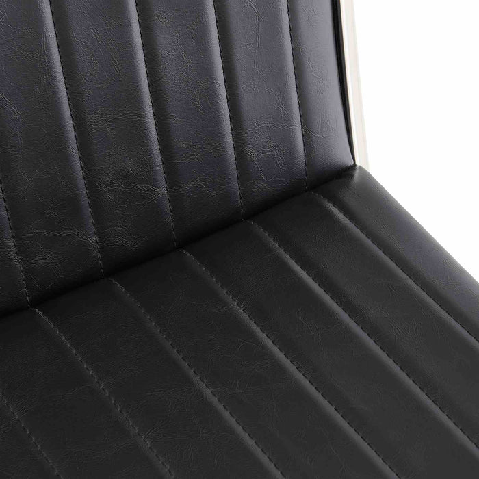 Marc 26" Vintage Black Faux Leather and Brushed Stainless Steel Bar Stool