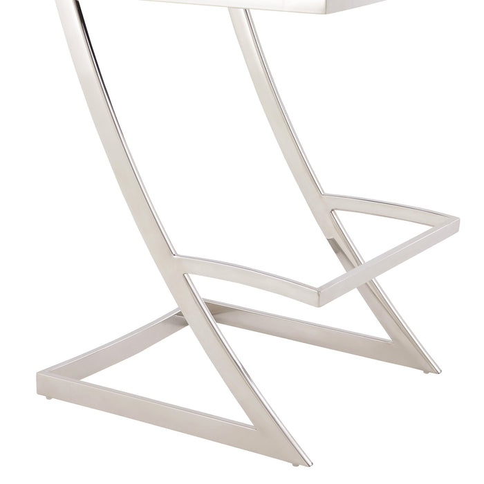 Marc 26" Vintage Black Faux Leather and Brushed Stainless Steel Bar Stool