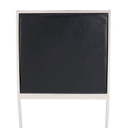 Marc 30" Vintage Black Faux Leather and Brushed Stainless Steel Bar Stool - Furniture City (CA)l