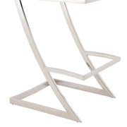 Marc 30" Vintage Black Faux Leather and Brushed Stainless Steel Bar Stool - Furniture City (CA)l