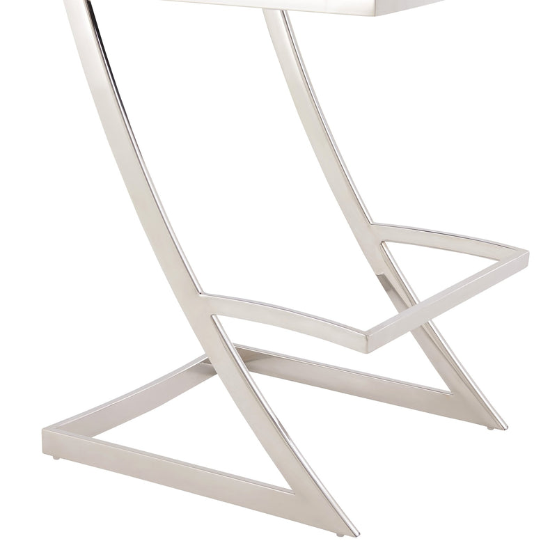 Marc 30" Vintage Black Faux Leather and Brushed Stainless Steel Bar Stool - Furniture City (CA)l