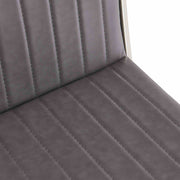 Marc 26" Vintage Gray Faux Leather and Brushed Stainless Steel Bar Stool - Furniture City (CA)l