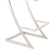 Marc 26" Vintage Gray Faux Leather and Brushed Stainless Steel Bar Stool - Furniture City (CA)l