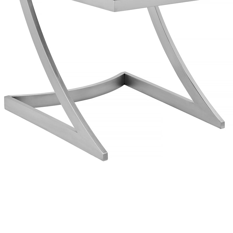 Marc Vintage Black Faux Leather and Brushed Stainless Steel Dining Room Chairs - Set of 2 - Furniture City (CA)l
