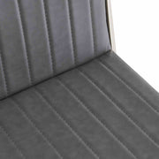 Marc Vintage Gray Faux Leather and Brushed Stainless Steel Dining Room Chairs - Set of 2 - Furniture City (CA)l